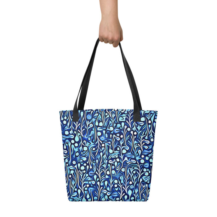 Dark Blue Abstract Tote Bag - Image 1